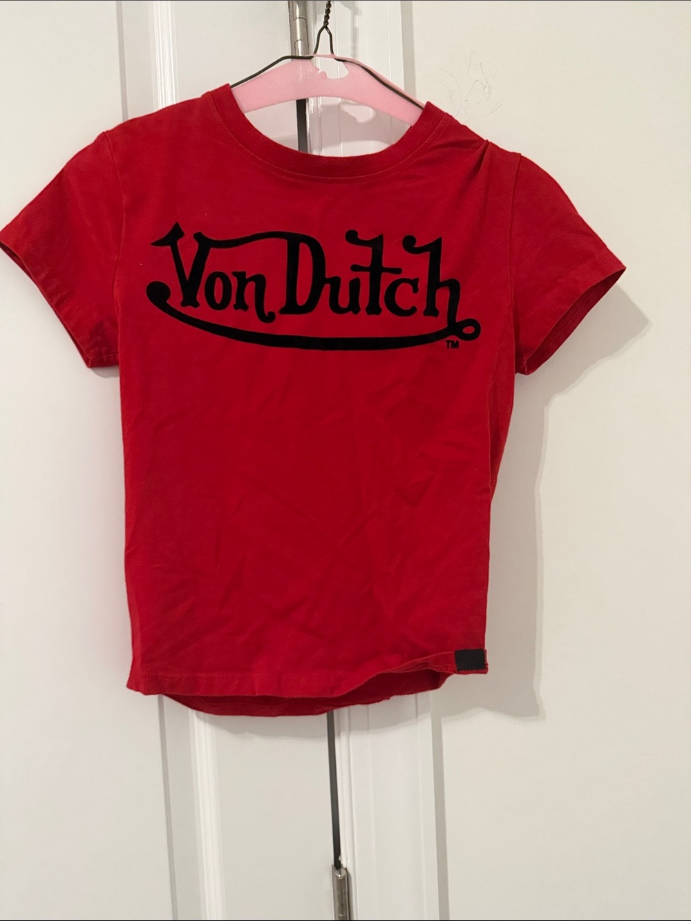 Von Dutch Red and Black Logo Kids Tee